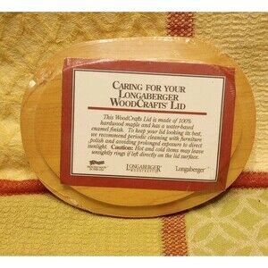 Longaberger WoodCrafts Maple Lucky Charm Basket Lid #59285 New Made USA